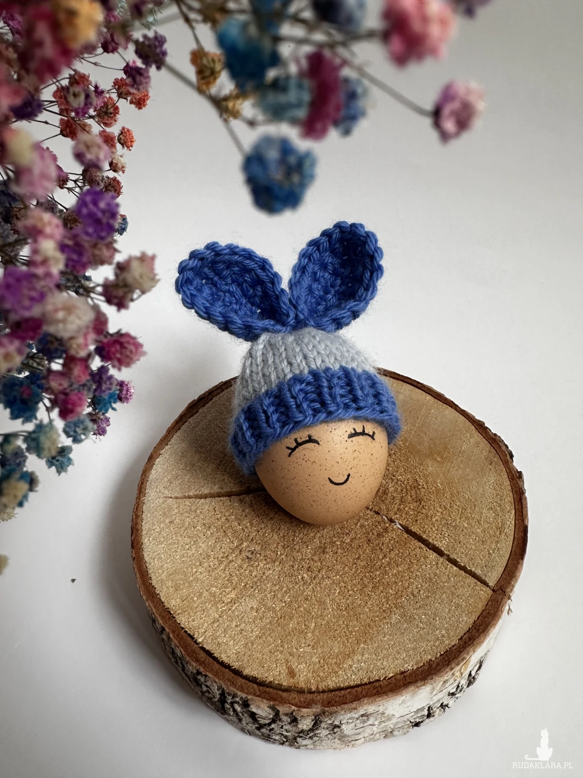 Czapeczka z uszami zająca na jajka wielkanocne - 1 szt.